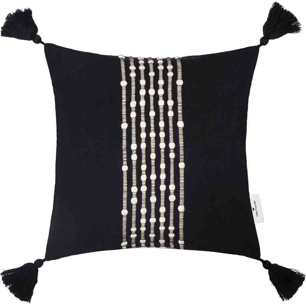 TOM TAILOR Zierkissenhülle KNOT LINES Schwarz 40 x 40 cm Produktbild 