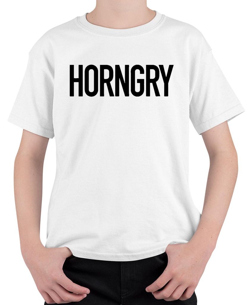 HORNG RY lustig Geschenk Geburtstag Humor Minimal Retro Uni Kinder T-Shirt, Weiß, 128