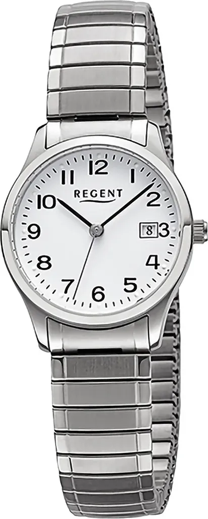 Regent orologio da donna in acciaio inossidabile orologio da polso al quarzo bracciale in metallo argento D2URF1512