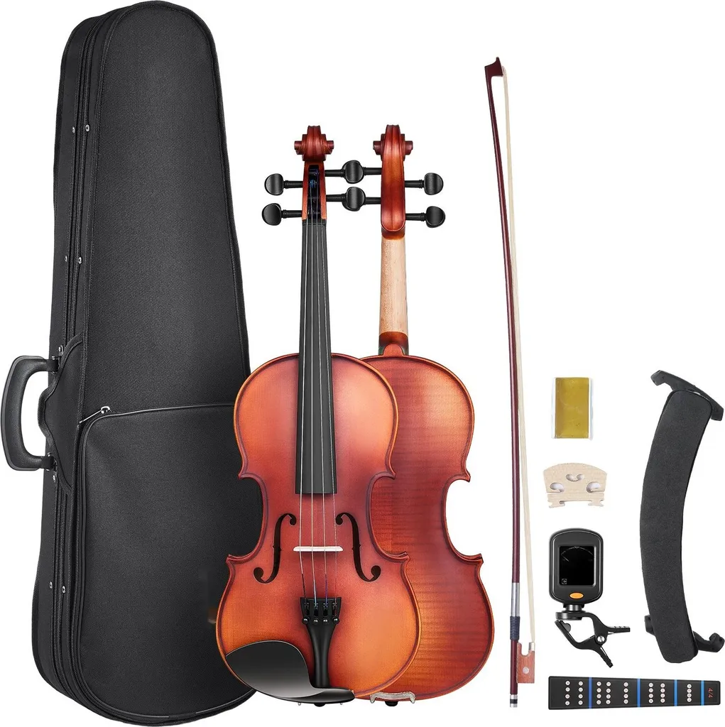 Violon 4/4 bois massif : kit complet avec étui pour apprendre sans rien oublier