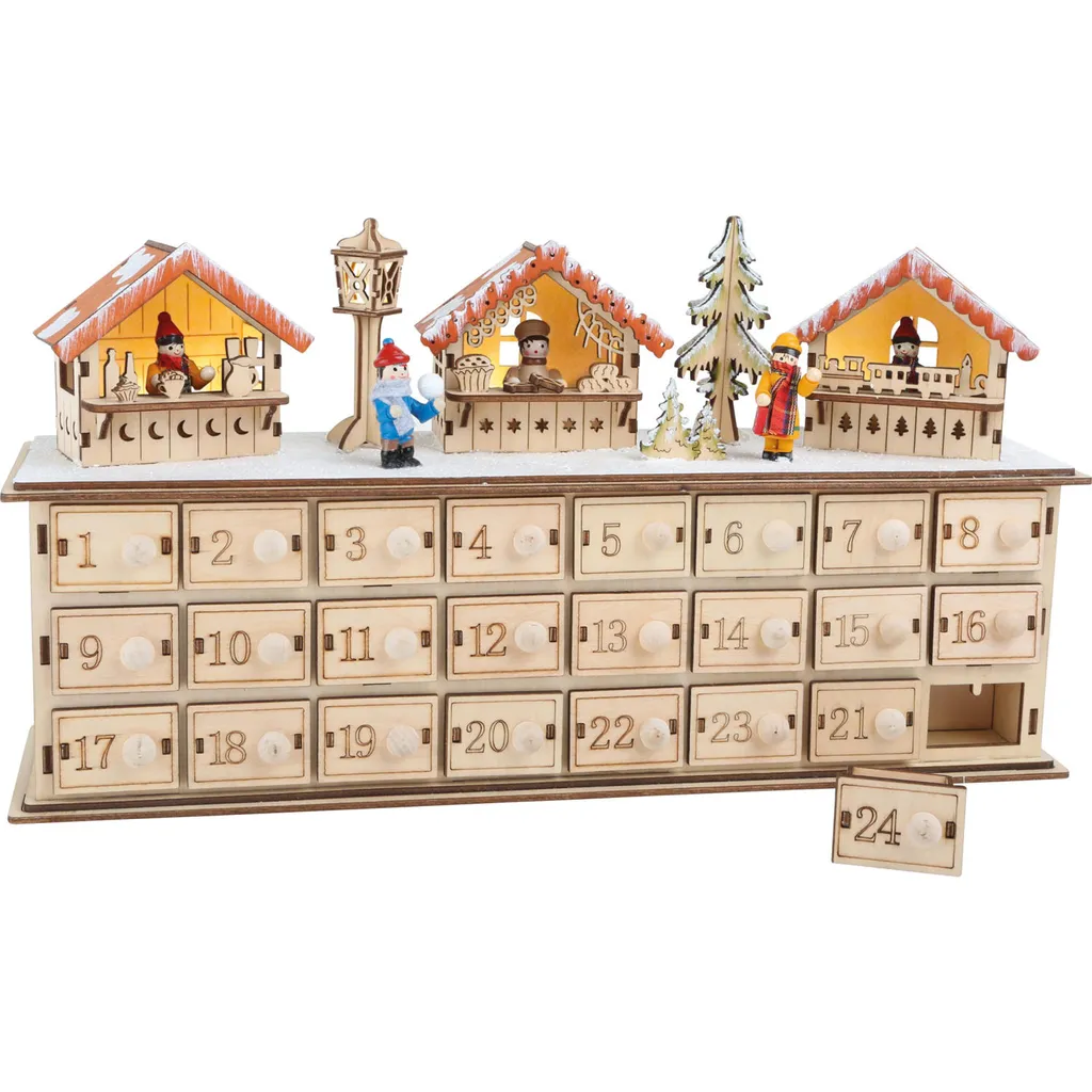 Calendrier de l'Avent bois Small Foot 1290 Bazar de Noël décoratif