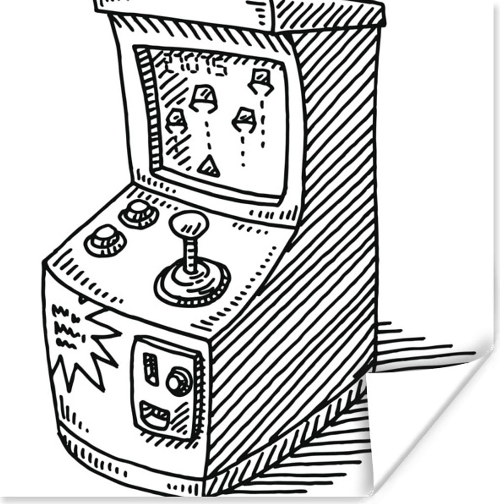 MuchoWow Poster Arcade - Spiel - Retro - Illustration 100x100 cm - Babyzimmer