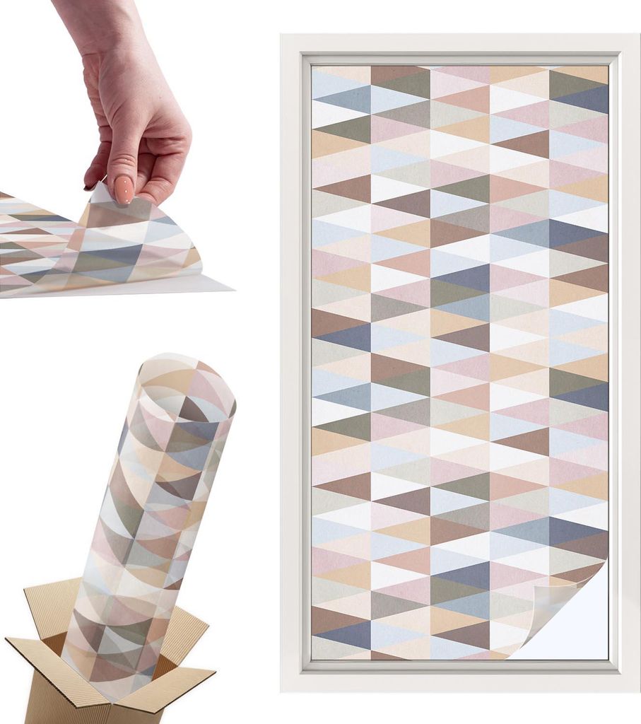 Buntglasfolie für Fenster – 100x50 cm – Stained-Glass-Fensterfolie, dekorativ & blickdicht – Selbstklebende Glasdekorfolie im Buntglas-Desig...