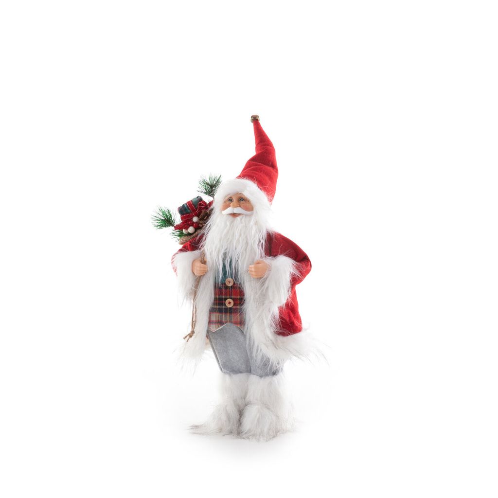 Eurofirany Weihnachtsmann mit Sack mehrfarbig 45cm Nikolaus Weihnachtsdeko
