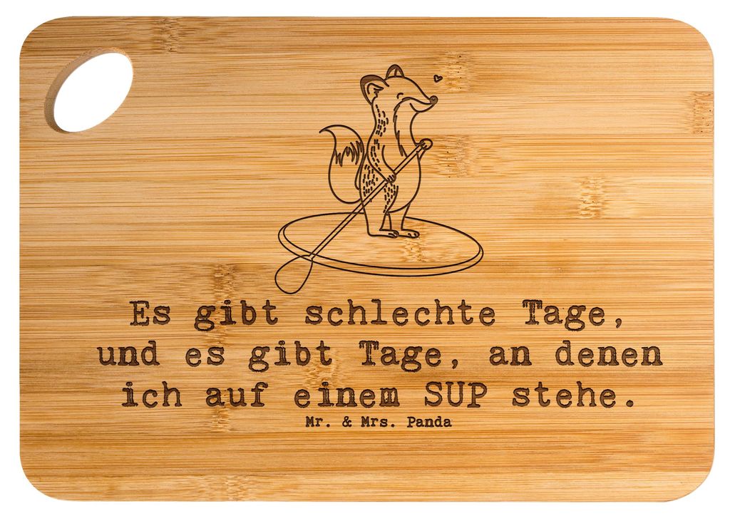 Mr. & Mrs. Panda Brett Fuchs Stand Up Paddling - Transparent - Geschenk, Holzbrett, Holzbrettchen, Paddle Boarding, Subben, Schneidebrett, schneidb...