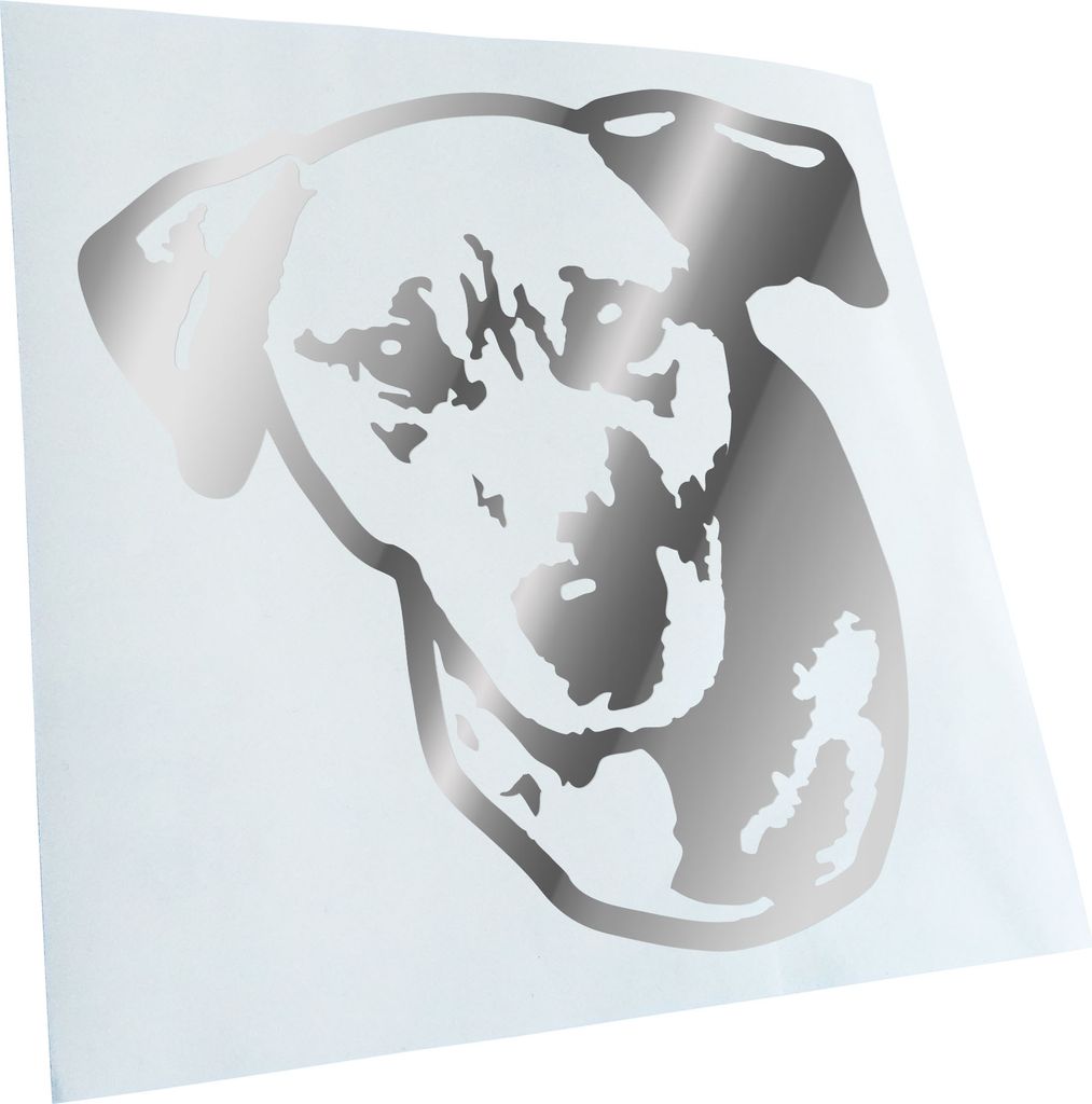 Kiwistar - Autoaufkleber - Mutt Hund - Chrom - 40x40cm - Aufkleber für Auto, Laptop, Fahrrad, LKW, Motorrad mehrfarbig JDM Decal Racing