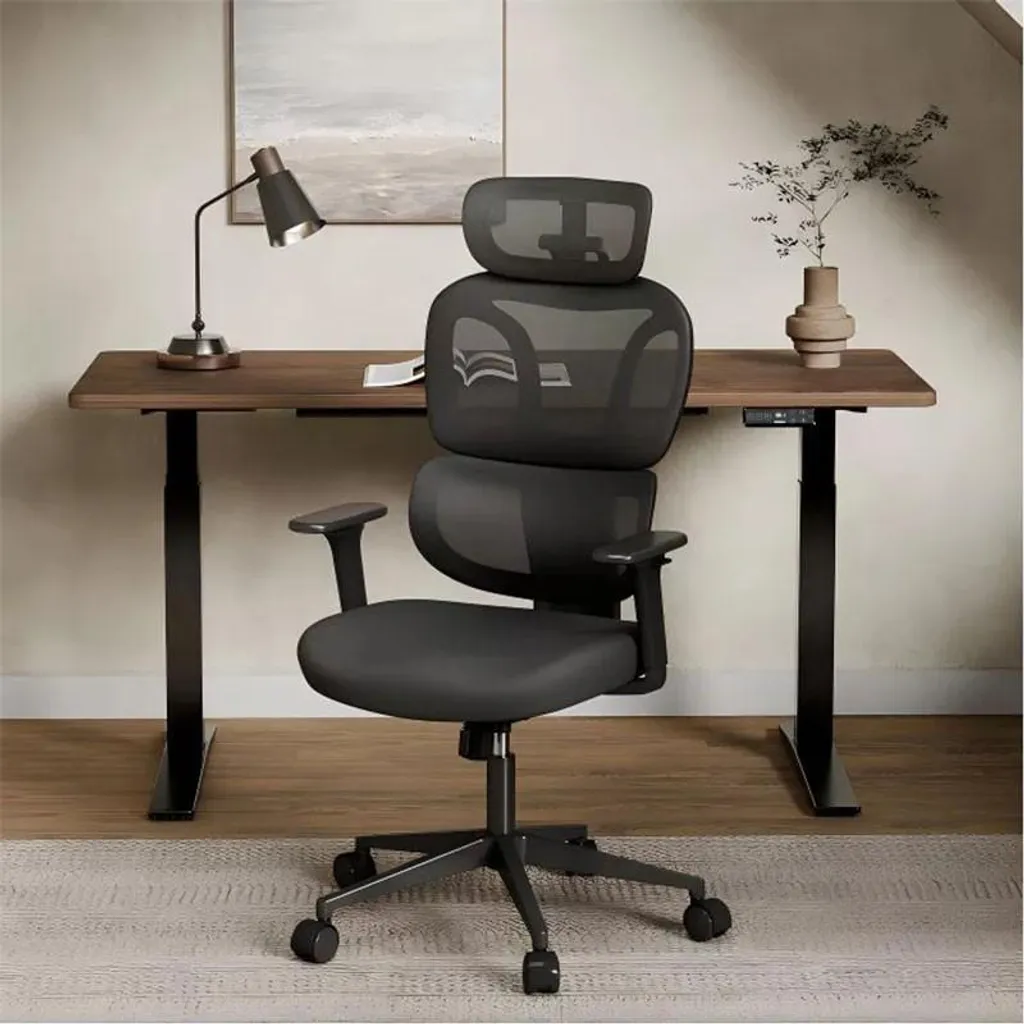 Fauteuil de bureau ergonomique BS5BB noir, siège de travail ajustable - 3