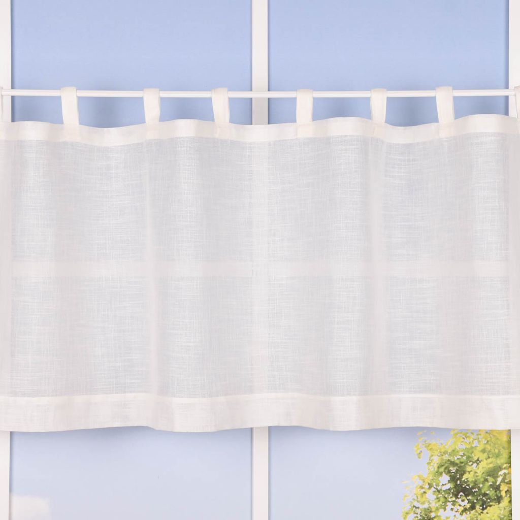 Bio Schlaufenbistro transparente Scheibengardine aus Bio Produktbild 