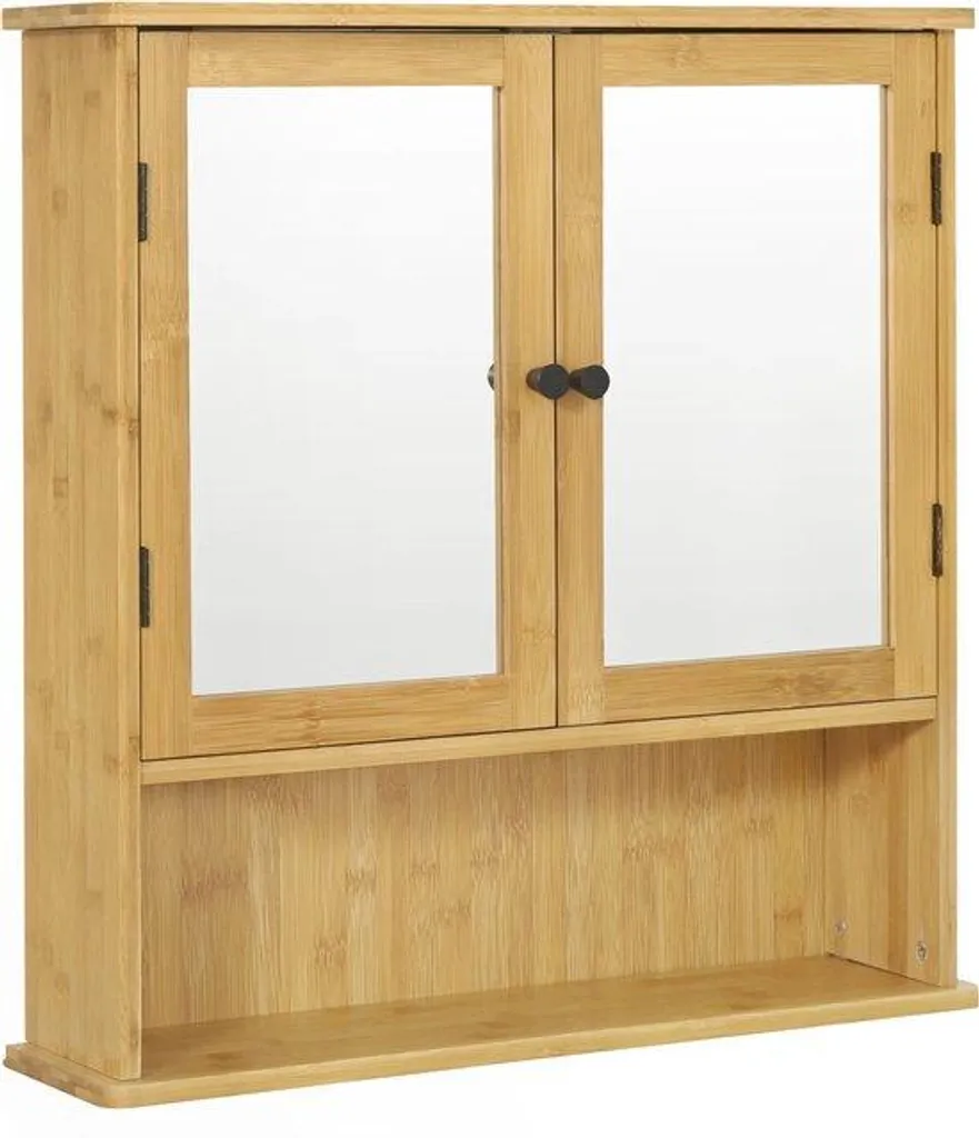 Armoire de salle de bain marron étanche 3 compartiments - Modèle Zenio 60