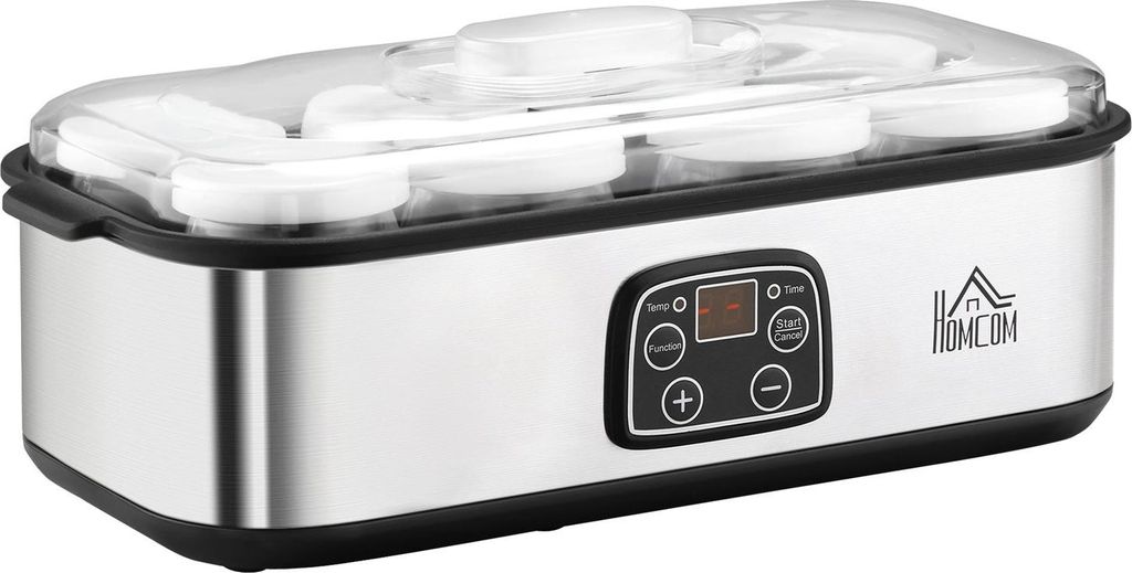 Joghurtbereiter 25W, Lcd-Display, 8 Gläser Mit Deckel, Produktbild 