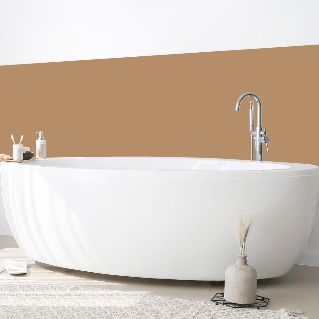 Wandverkleidung Bad mit Motiv selbstklebend - 0.61 mm Wandpaneel matt wasserfest Design braun Unifarben Badrückwand fugenlos 300x80 cm