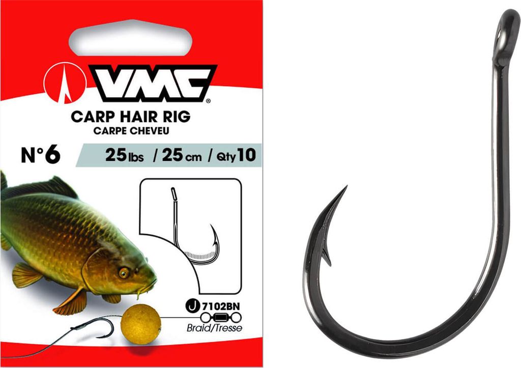VMC Karpfenhaken 7102 Haarmontage Schwarz 20lbs 50cm #4