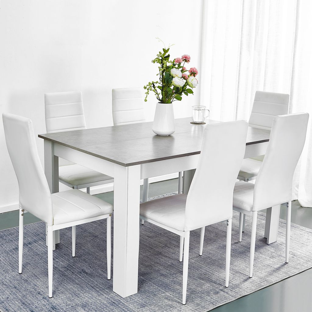 Meerveil Table de salle à manger en bois Ensemble de table Image du produit 