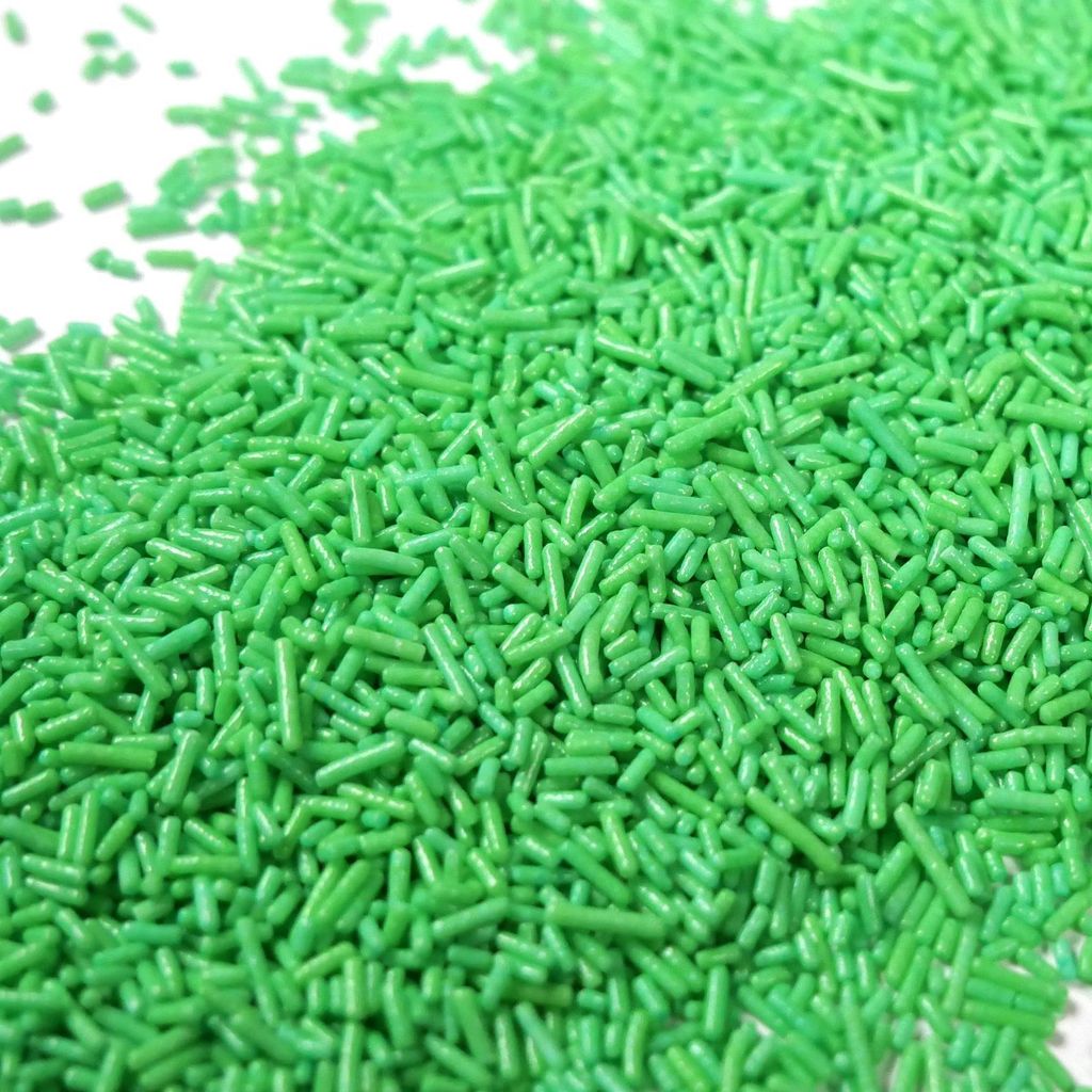 Streuselheld Jimmie's Waldmeister Geschmack 120g Streusel zum Dekorieren und Verzieren von Gebäck aller Art wie Torten Kuchen Keksen Zuckerstreusel