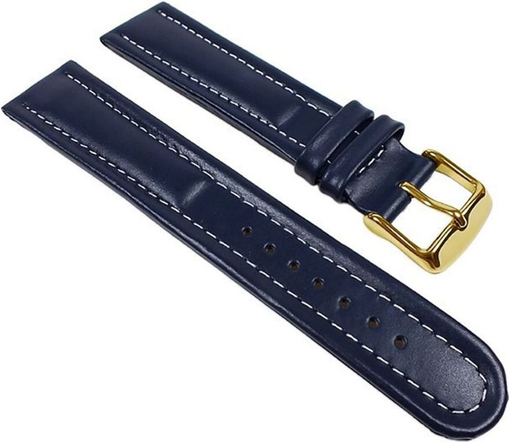 Minott Ersatzband Uhrenarmband Kalbsleder Band Dunkelblau XL - Überlänge 22789G, Stegbreite:18mm
