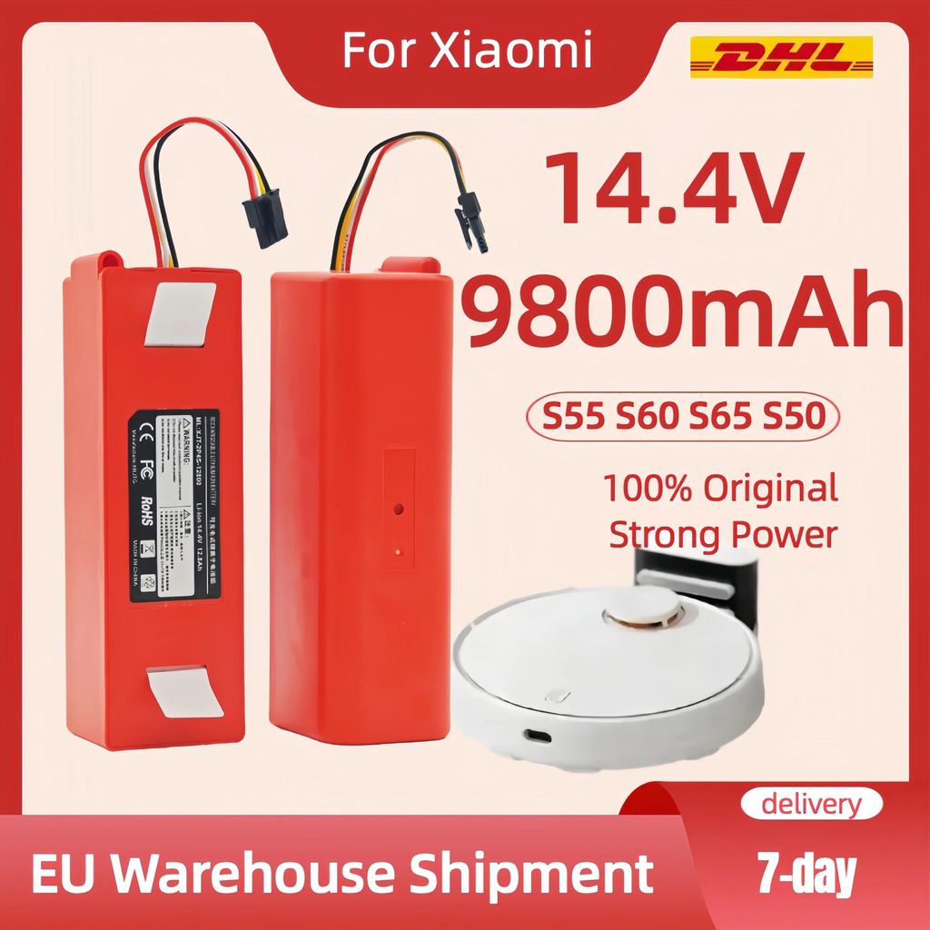 Akku für Saugroboter - Ersatzakku - 14,4 V Li‐Ion 18650 - 5200 mAh - Wiederaufladbar - Passend für S50/S51/S55/T60/E20/E35/C10/E352-00/S502-00 ...
