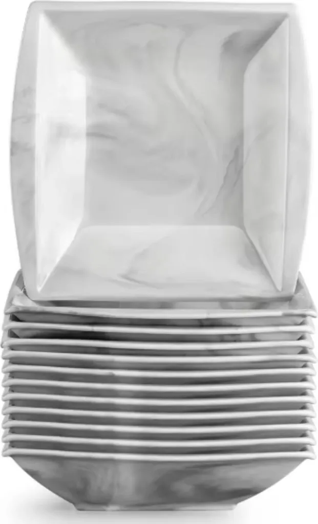 Set 12 Piatti Imperial Marble Design | Ceramica Minimal per Tavola Chic