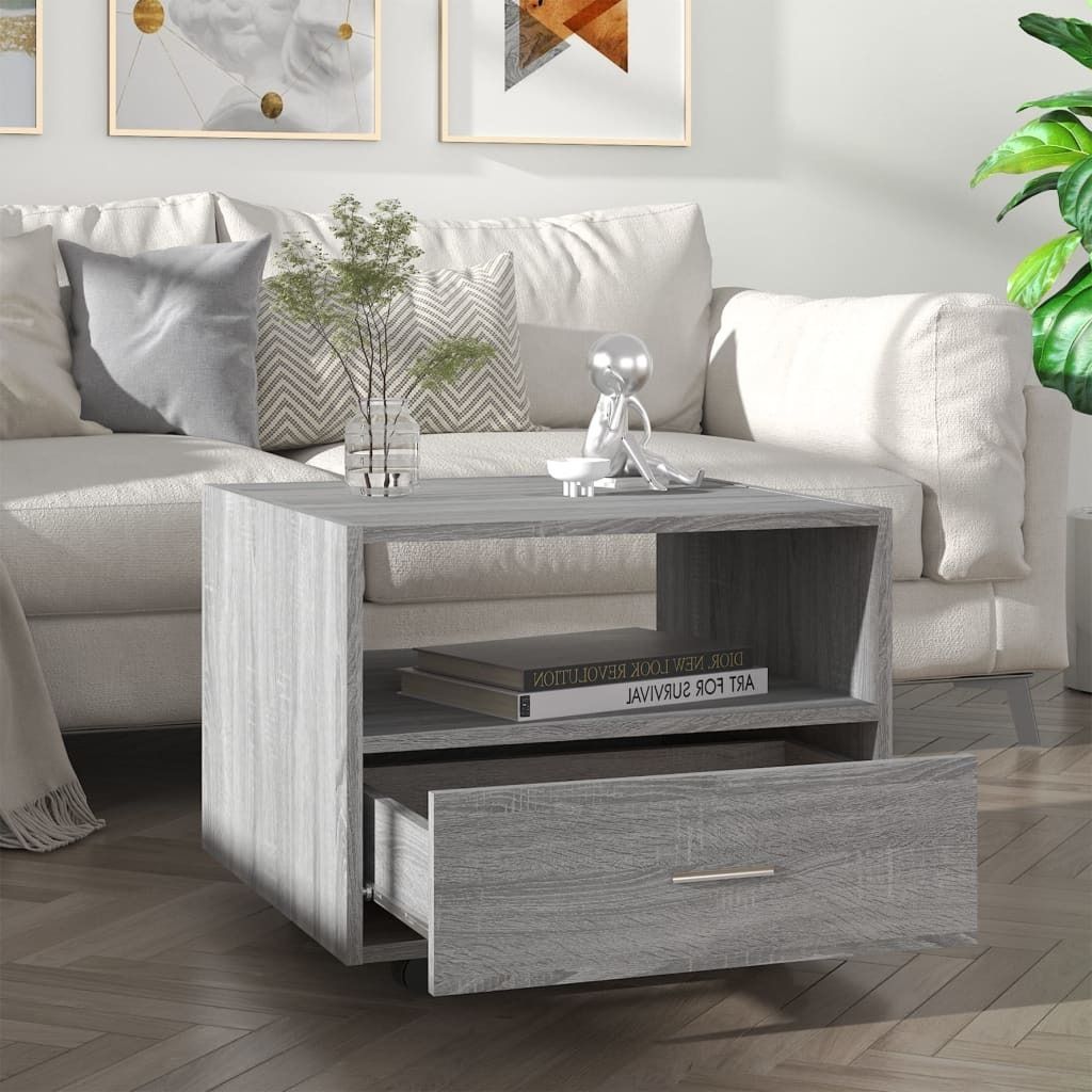The Living Store Couchtisch Grau Sonoma 55x55x40 cm Produktbild 