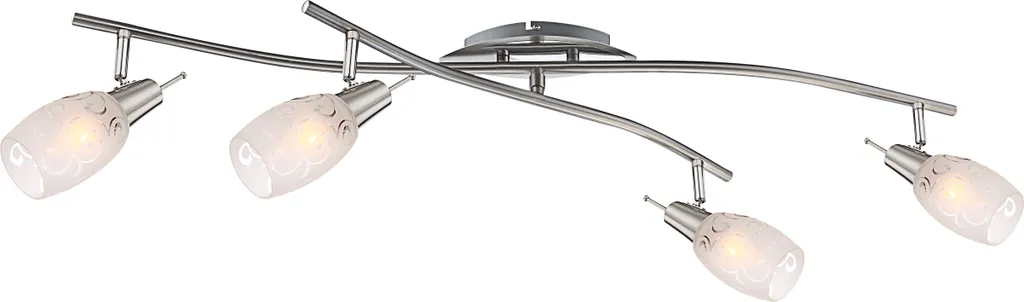 Luminaire de Plafond pour Salon et Cuisine, 4 Spots Chrome E14
