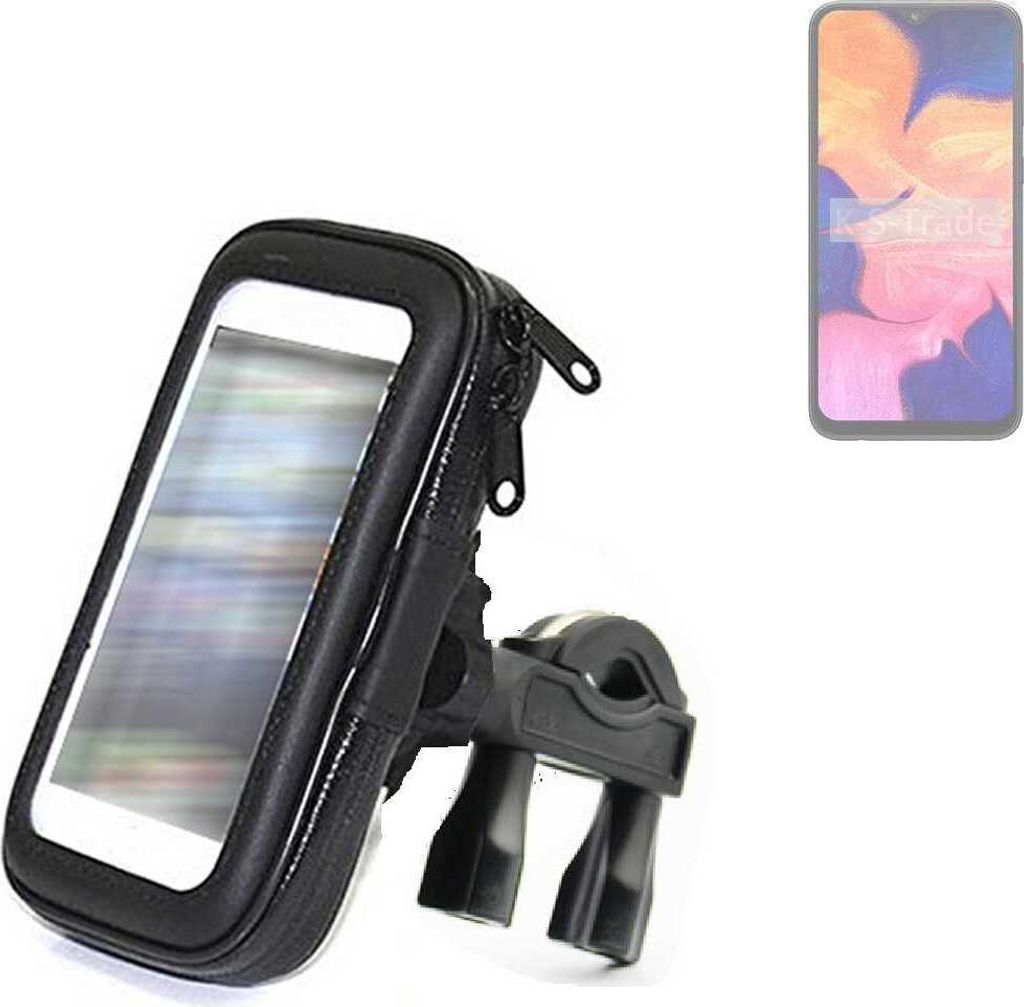 K-S-Trade Fahrrad-Halterung kompatibel mit Samsung Galaxy A10 Handy-Halterung Halter Lenkstange Fahrradhalterung Motorrad Bike Mount Wasserabweisend