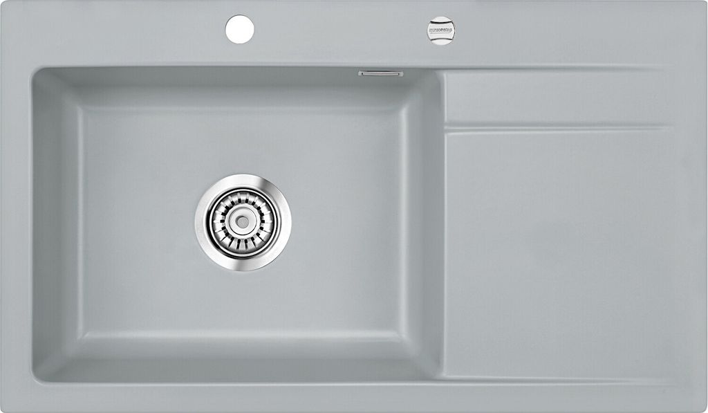 Spüle KeraDomo STEMA 86 SL in TITAN Becken links mit Excenterbedienung / Systemceram