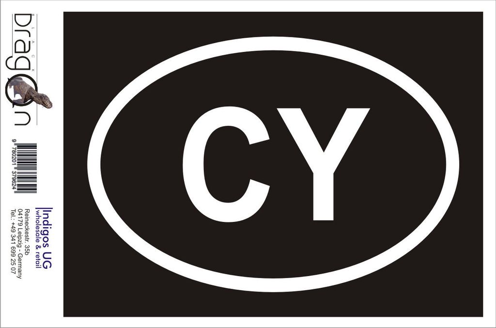 Aufkleber / Autoaufkleber - JDM / Die cut / Auto / OEM - Zypern CY - 160x110mm pink - Heckscheibe / Heckscheibenaufkleber