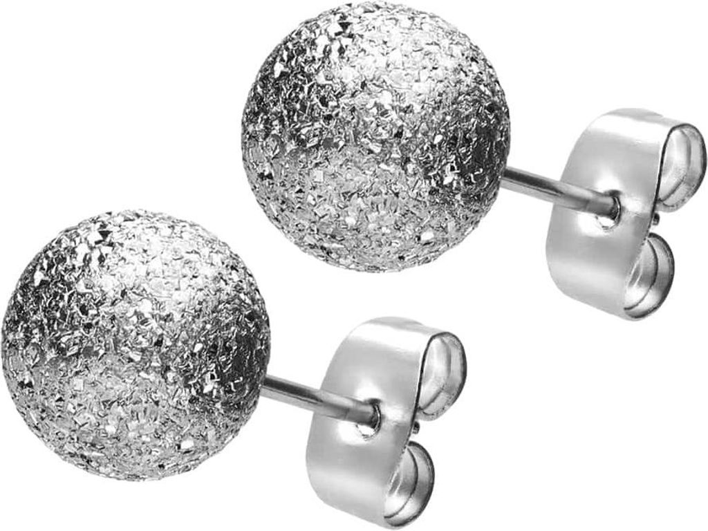 Chirurgenstahl Ohrstecker DIAMANTOPTIK Silber Kugelgröße: 8mm
