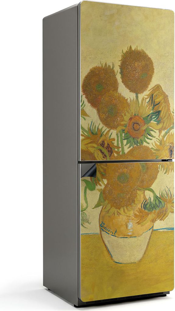 Sonnenblumen Van Gogh – Magnetische Kühlschrank Abdeckung – Dekorfolie magnetisch Küche – Kühlschrank Magnet Deko – selbstklebende Magne...