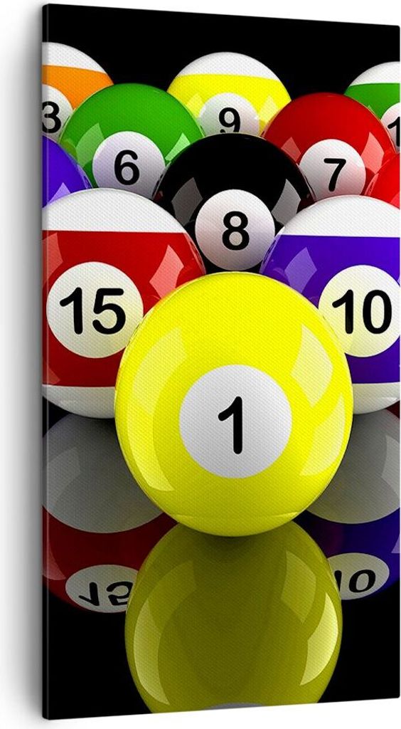 Bild auf Leinwand - Leinwandbild - Pool Spiel Wettbewerb - 45x80cm - Wand Bild - Wanddeko - Leinwanddruck - Bilder - Kunstdruck - Wanddekoration - ...