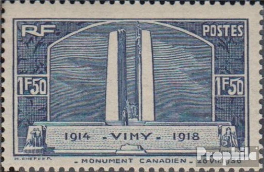 Briefmarken Frankreich 1936 Mi 323 postfrisch Denkmal bei Vimy