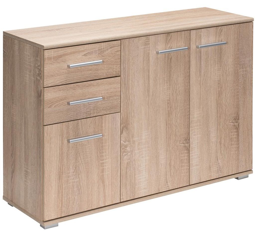 CASARIA® Kommode mit 3 Türen 2 Schubladen 107x75x35cm Holz Produktbild 