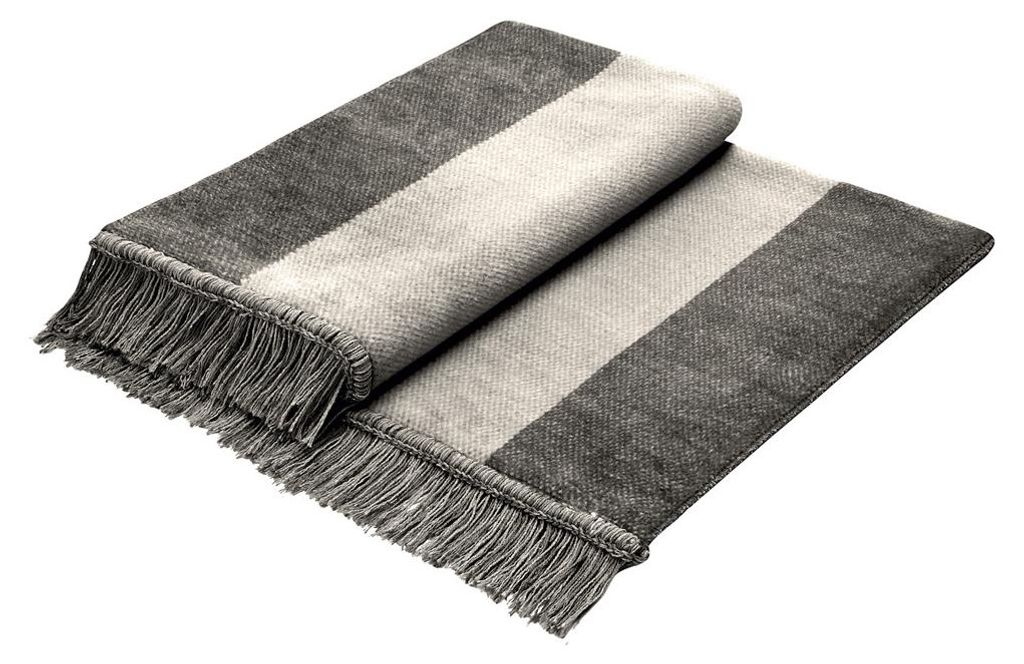Biederlack Plaid mit Fransen Cover Baumwolle Design Salt & Produktbild 