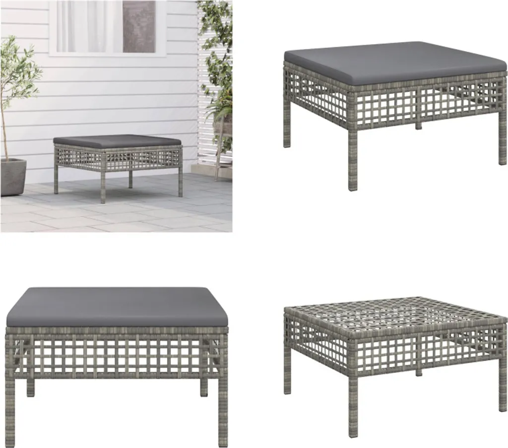 Sgabello Multiuso vidaXL per Giardino e Terrazzo in Poly Rattan PE