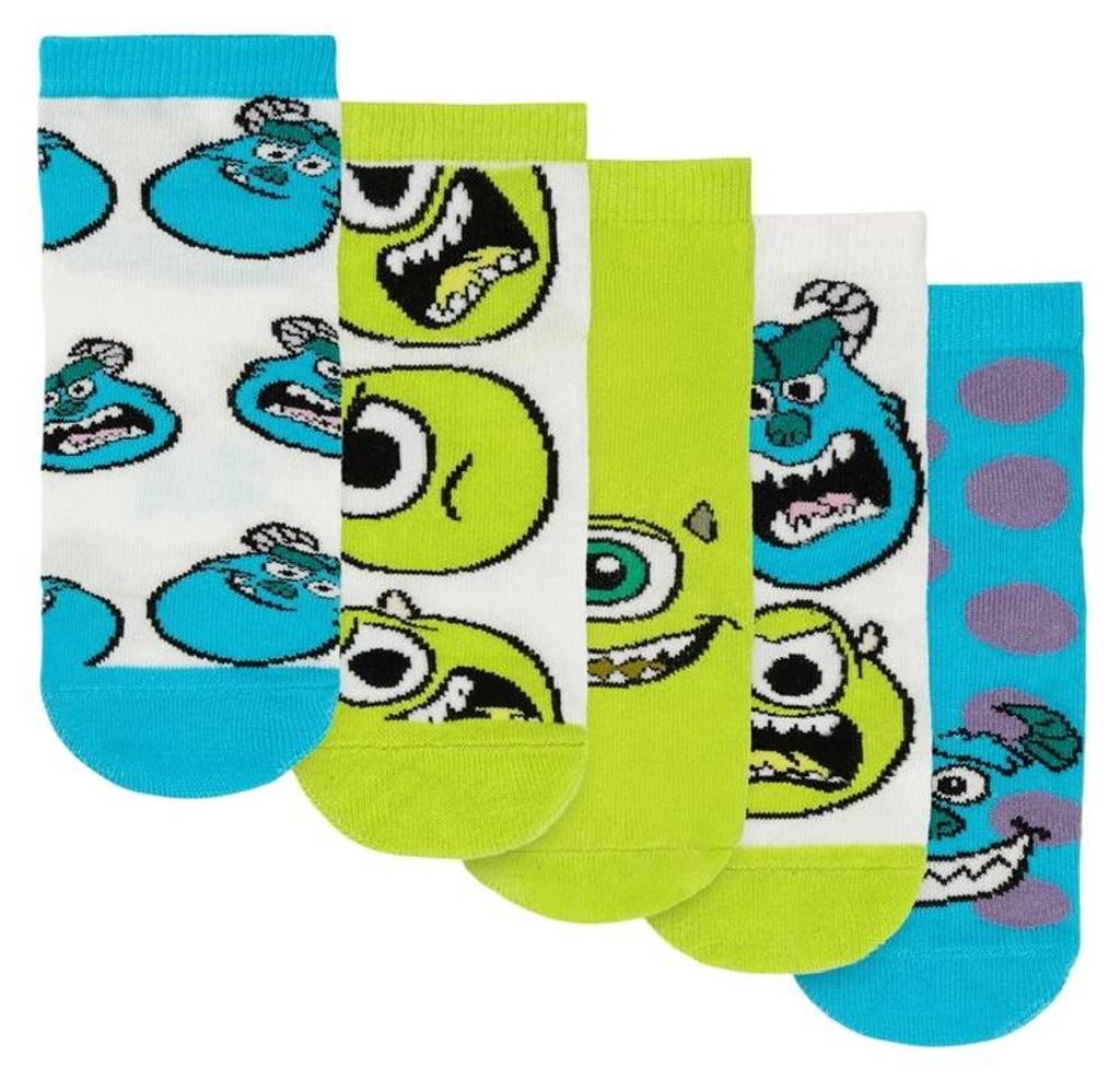 Monsters Inc - Socken für Kinder (5er-Pack) NS10004 (31,5 EU - 19,5 EU) (Bunt)