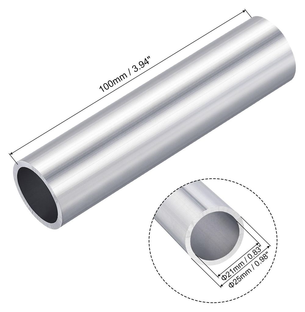 100mm Lange Alurohr 25mm Au?endurchmesser, 6063 Aluminium Rohr 21mm Innendurchmesser, Nahtlose Gerade Rundrohr Aluprofil Rohre fš¹r Industriebau ...