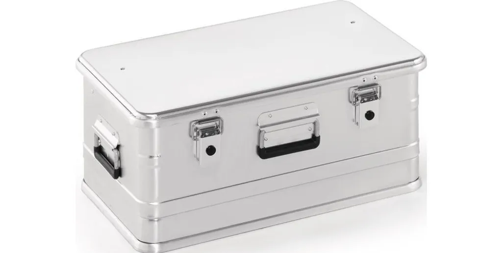 Malle de rangement en aluminium 47l avec trous de fixation de sécurité
