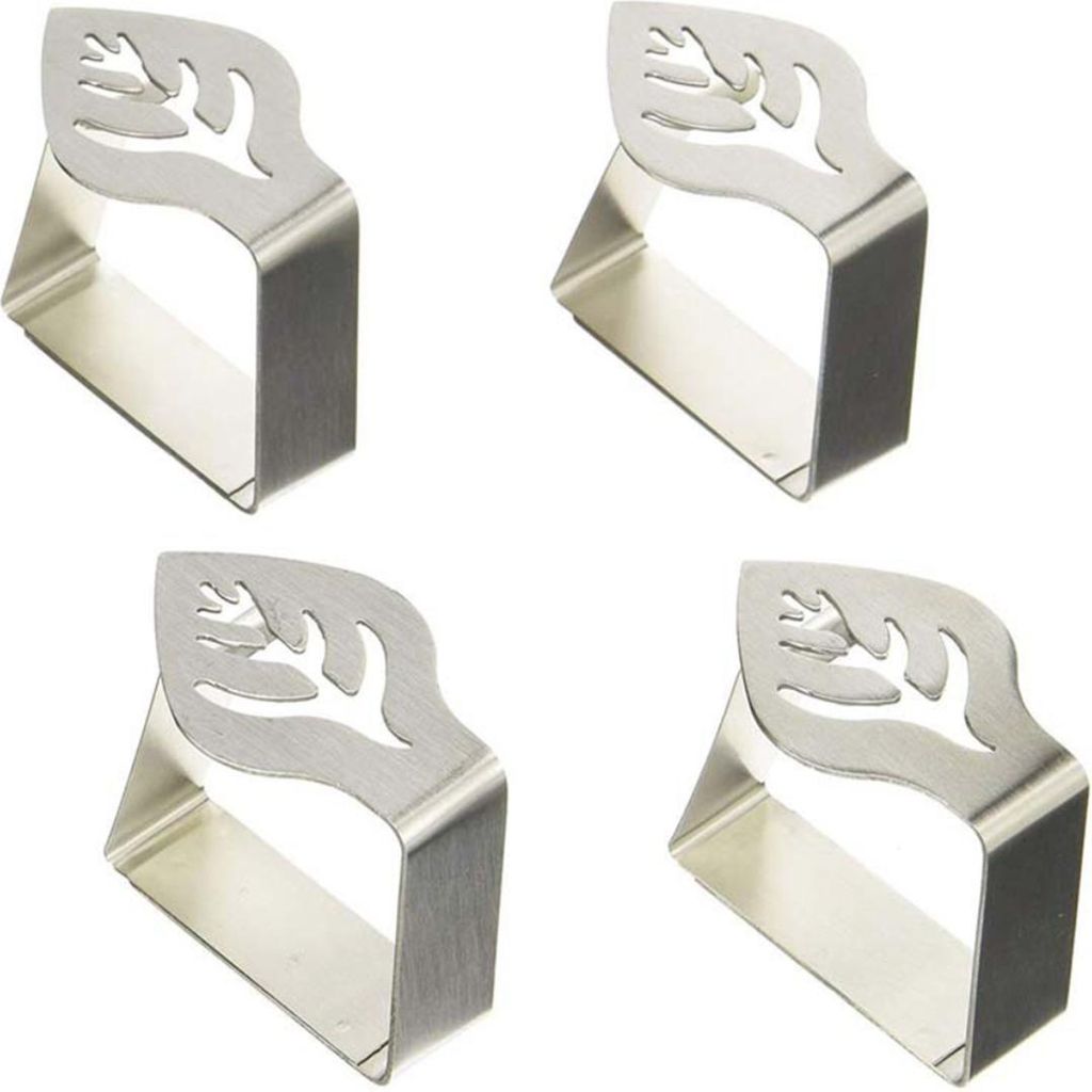 4 Stück Tischdeckenklammern aus Edelstahl, verstellbare Tischdeckenhalter-Klemmen für Zuhause, Hochzeit, Party, Picknick