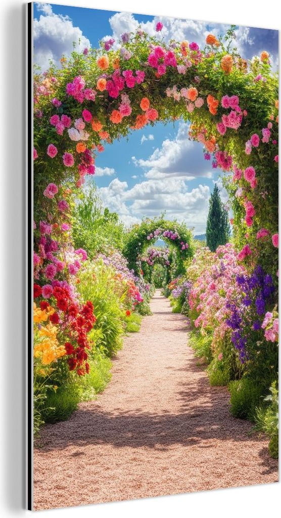 MuchoWow Wanddekoration Metall Metallbild Wandkunst 80x120 cm Durchsichtig - Blumen - Farbenfroh - Natur MuchoWow Aluminium Gemälde - Bilder