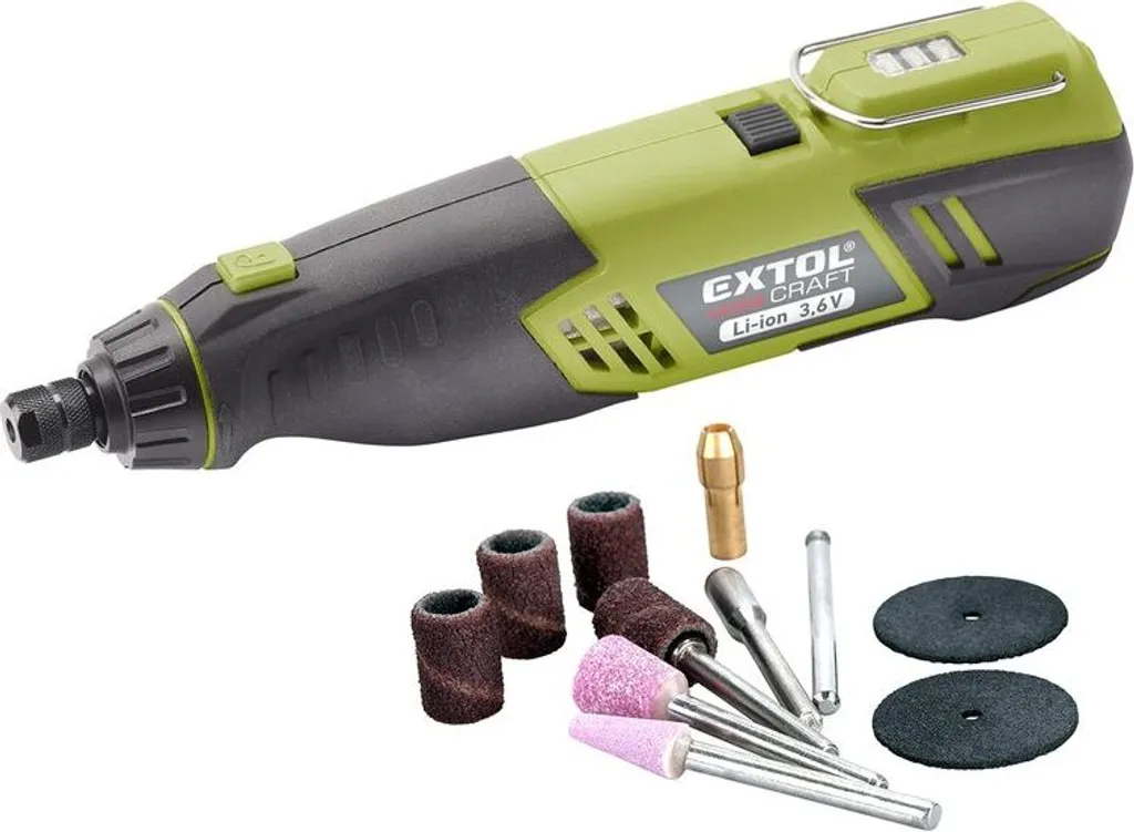Extol Smerigliatrice diritta portatile a batteria 3,6 Li-ion 1300mAh con ricarica USB - 1 pz
