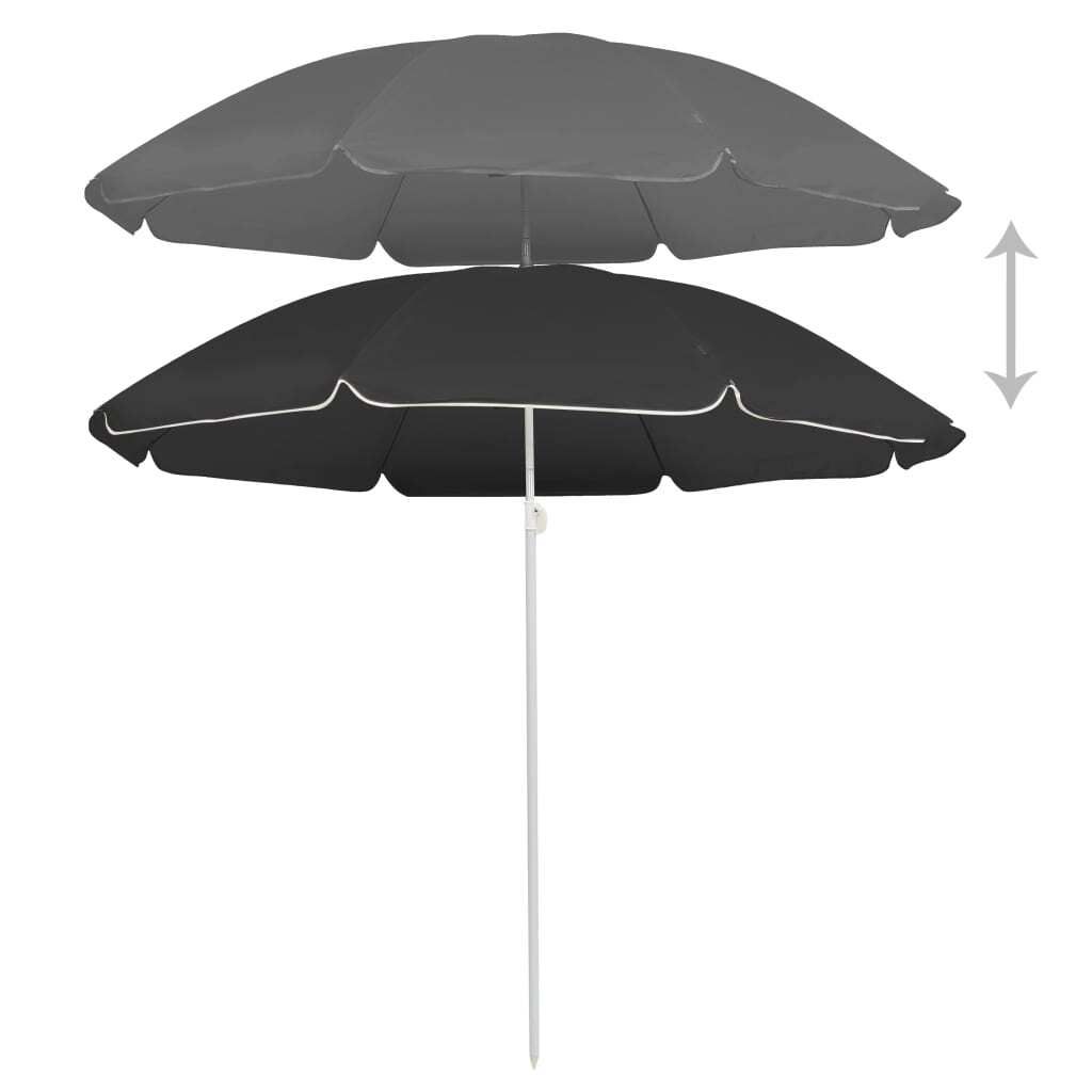 vidaXL Ombrellone con palo in acciaio antracite 180 cm Immagine del prodotto 