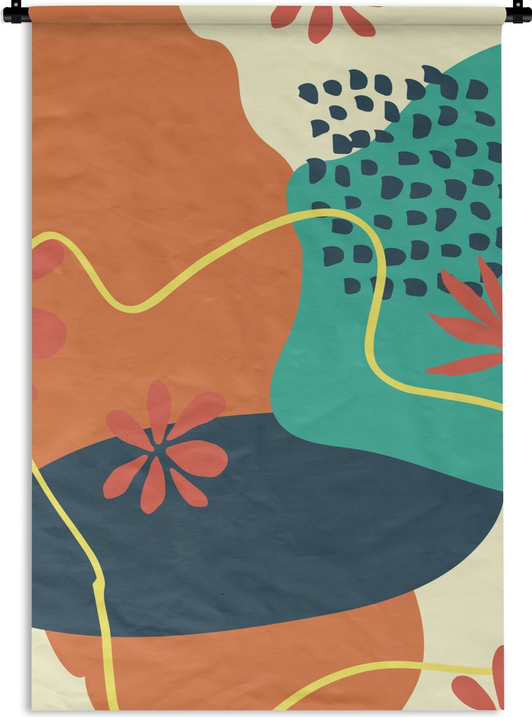 MuchoWow Wandteppich Wandbehang Sommer - Flecken - Pastell 90x135 cm Tapisserie Dekoration Wandtuch - Baumwolle - Wandskulptur