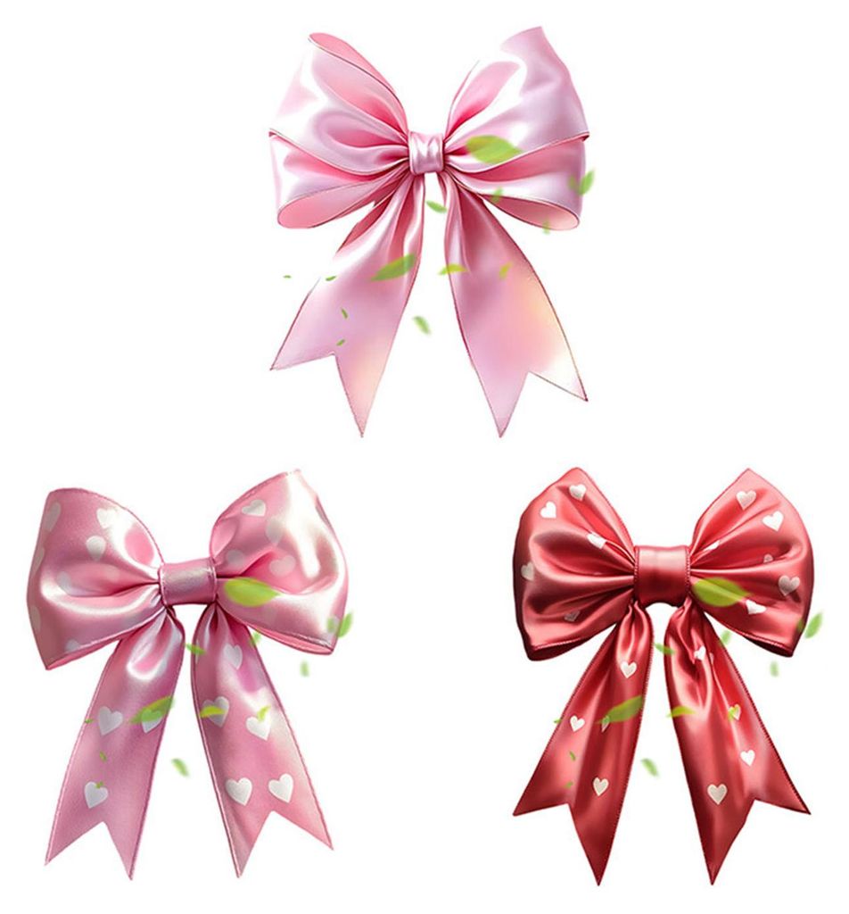 Große rosa-rote Schleifen-Fensteraufkleber, Valentinstag-Fensteraufkleber, niedliche, wiederverwendbare statische Aufkleber für Hochzeitstag, Par...