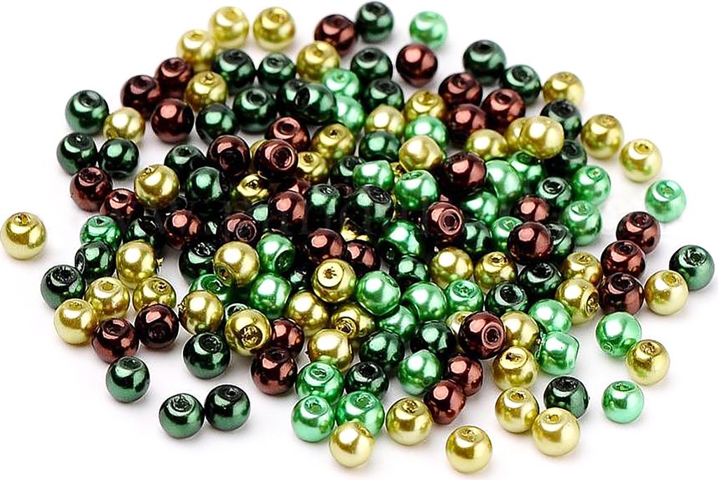 200 Glas-Perlen rund 6mm Fädelperlen Bastelperlen Glasperlen Farbmix, Farbe:Farbmix 8