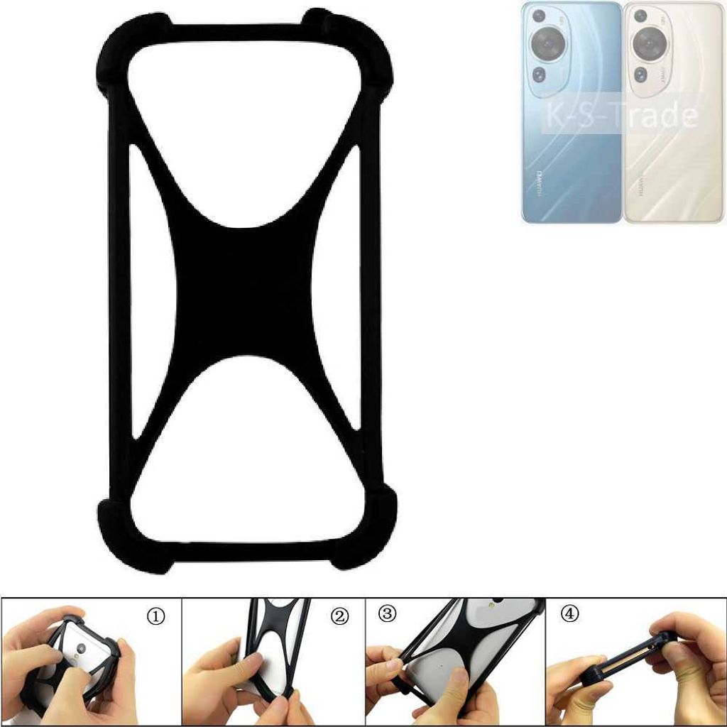 K-S-Trade Handy-Hülle Schutz-Hülle kompatibel mit Huawei P60 Silikon Bumper TPU Softcase Smartphone Stoßschutz, schwarz