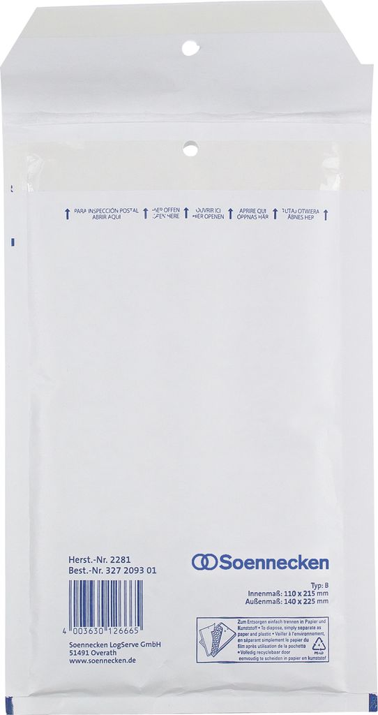 Soennecken Luftpolstertasche 2281 B/00 110x215mm hk ws 5 St./Pack.