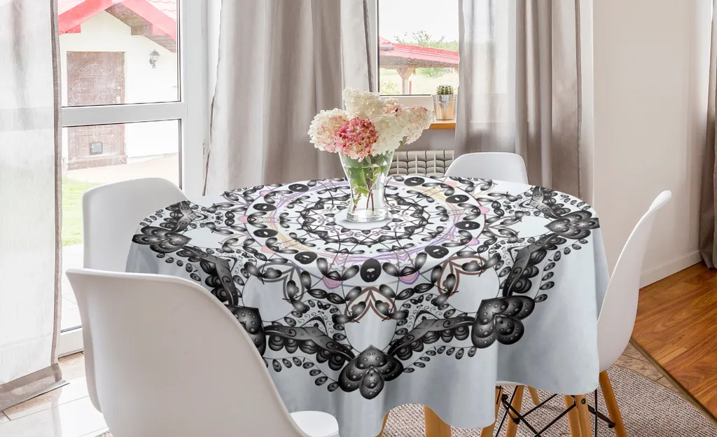 Tovaglia Natalizia Mandala 150cm ABAKUHAUS - Look Professionale Tavola