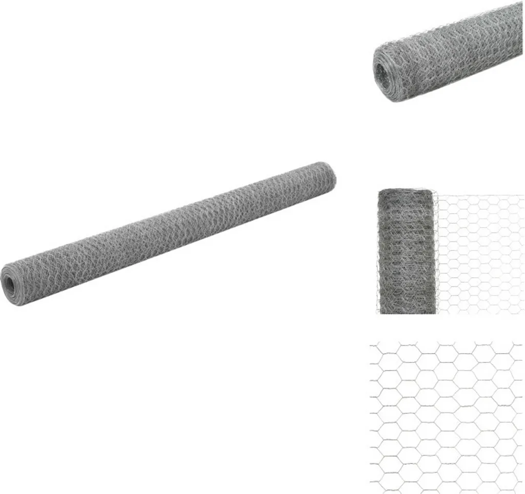 Grillage acier galvanisé Argent 25x150cm - Clôture de jardin durable