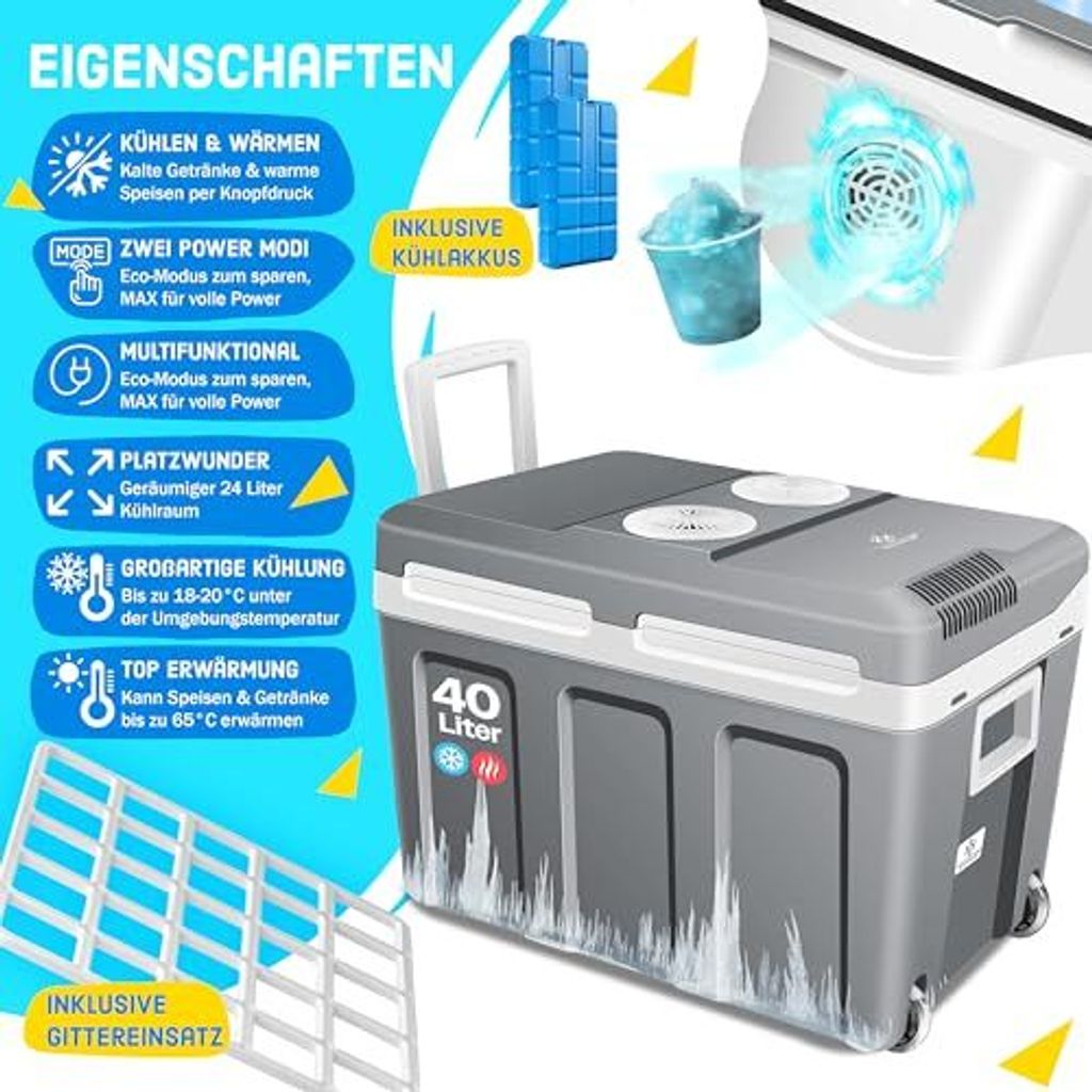 KESSER® Kühlbox 40L mit Rollen | zum Warmhalten und Kühlen Produktbild 10
