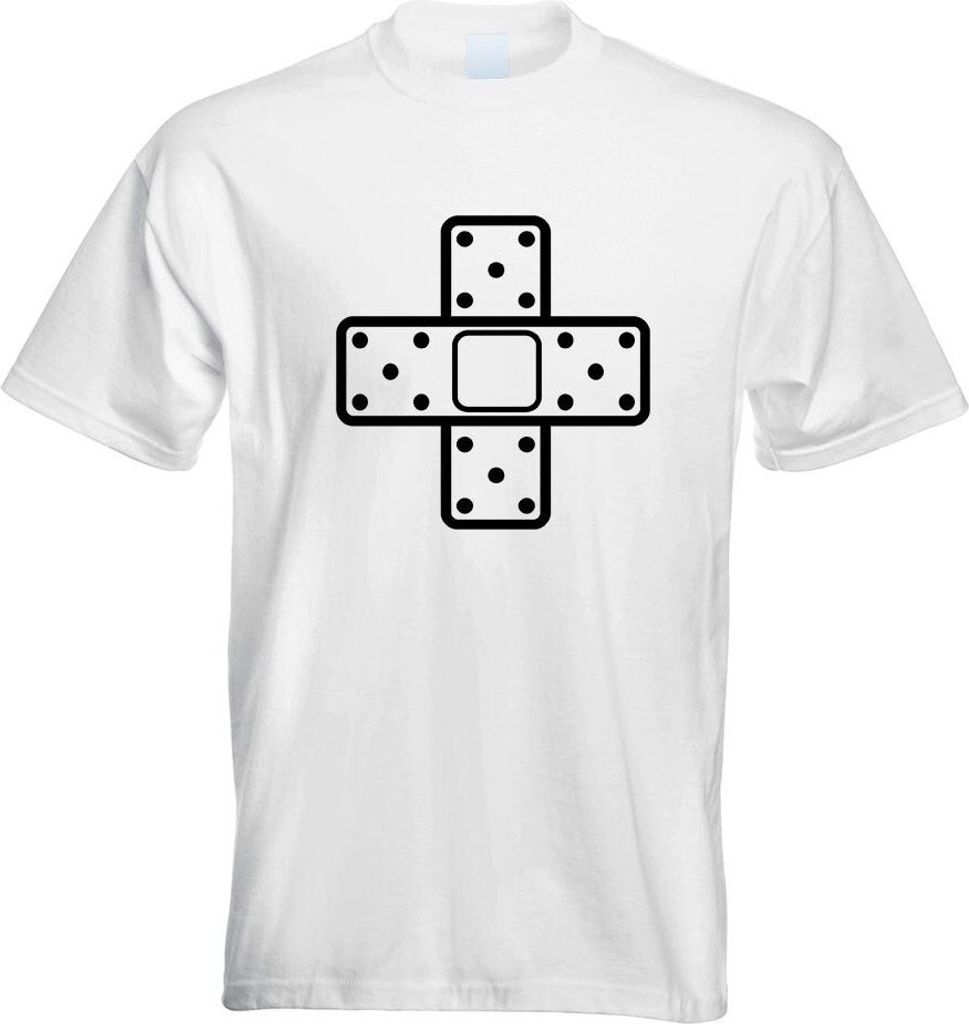 Kiwistar - T-Shirt - Weiss - JDM Pflaster Motiv 2 Motiv Bedruckt Funshirt Design Print - mit Motiv Bedruckt - Funshirt Design - Sport - Freizeit - ...