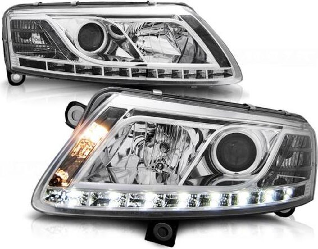 XENON LED Tagfahrlicht Scheinwerfer passend für Audi A6 C6 (4F) 04-08 chrom